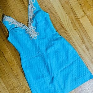 Lilly Pulitzer Teal Shift Dress- XXS